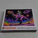 Astronaut Rides Dinosaur Jigsaw Puzzles for Adults 1000 Pieces Outer Space Jigsaw Puzzle Galaxy Nebula Painting Extraterrestrial Organisms Jigsaw Puzzle 20 x 27 Inch Colorful Puzzles for Home