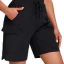 Oalka Women's Hiking Shorts Lightweight Zipper Pockets Cargo Quick Dry Summer Shorts (3X-Large, Black)