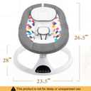 Soobaby Baby Swing for Infants,Electric Swing for Babies,Portable Swing for Baby Boy Girl,Remote Control Indoor Baby Rocker with 5 Sway Speeds,Music and Bluetooth,Deep Gray