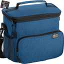 GORILLA GRIP Reusable Insulated Lunch Box Bag, Large Capacity, Leakproof Soft Cooler Bags, Mesh Pockets and Adjustable Strap, Food Tote for Work Camping School, Keep Drinks Cold, 8L, 10x9, Navy Blue