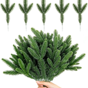 Artificial Green Pine Branches for Christmas Tree Filler Norfolk Pine Needles Stems for Xmas Fake Greenery Plants Picks Wreath DIY Decor Accessories