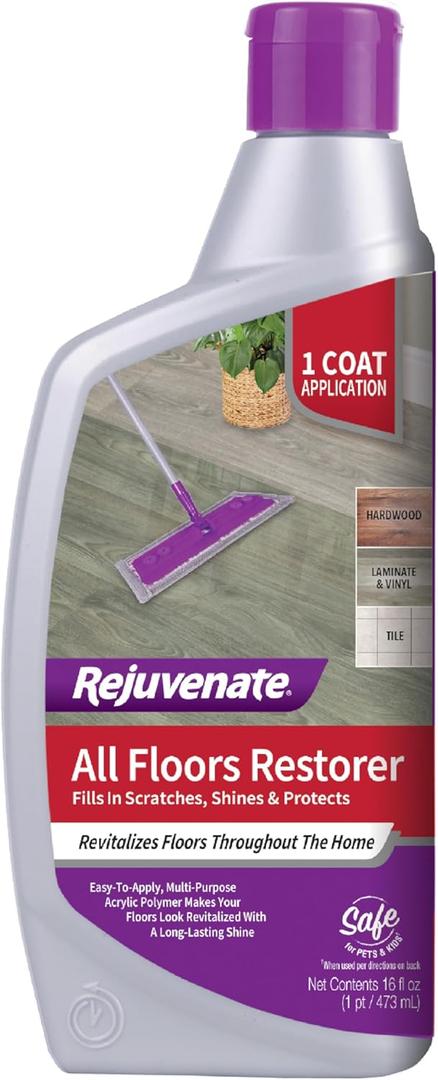 Rejuvenate All Floors Restorer and Polish Fills in Scratches Protects & Restores Shine No Sanding Required (16 Fl Oz (Pack of 1))