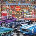 Springbok - Dream Garage - 1000 Piece Jigsaw Puzzle with classic muscle cars