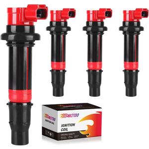 Pack of 4 Ignition Coil Pack Compatible with Yamaha 2003-2007 YZF-R6 2006-2009 YZF-R6S 2002-2006 YZF-R1 2006-2014 FZ1 2009-2016 Vmax 1700 2015 FZS1 2003-2007 R6 F6T558 2C0-82310-00-00 Red