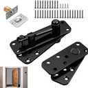 Heavy Duty Door Pivot Hinge, 360 Rotation Stainless Steel Invisible Pivot Hinge System with Door Ball Catch Hardware for Wood Door, Hidden Doors, Secret Doors and Bookshelves, Black