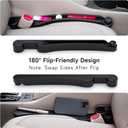 Givifive Car Seat Gap Filler Set of 2, Soft Foam Multifunctional Seat Side Gap Filler with Organizer & Hook Function, 3in1 Gap Stopper Universal Fit Car SUV Truck Fill The Gap Between Seat & Console