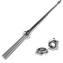 VivaZen 47 inch Olympic Barbell Bar - 1 inch Standard Weight Lifting Bar for Home Gym Strength Training - 480 LB Capacity for Bench Press, Squat, Deadlift, Hip Thrust, Lunge - Includes 2 Locknuts