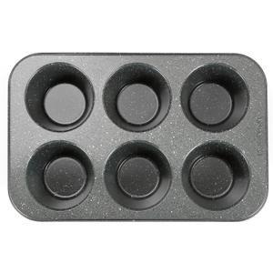 Monfish large muffin pan Jumbo Cupcake tin grey stone finish non sticking 3.5x1.75 inch cup
