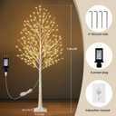 6FT Lighted Birch Tree with 144 LED Lights, Artificial Light Up Tree, Decorative Light Trees for Indoor Home Decor, Wedding Party, Christmas Holiday Floor Lamp