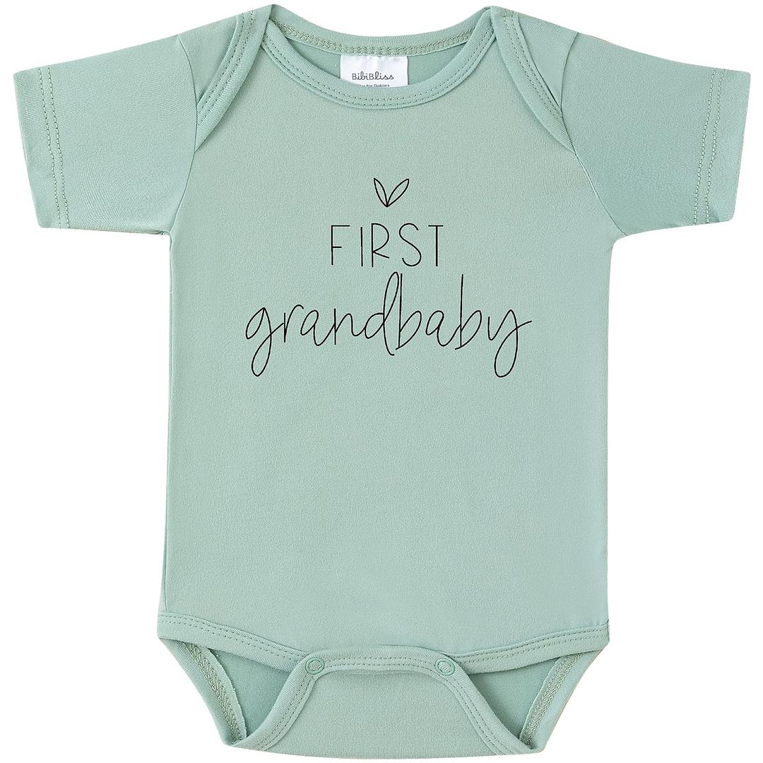 BIBIBLISSBABY Pregnancy Announcement-Baby Announcement Onesie First Grandbaby Gift for Grandparents,Newborn Baby Surprise to Grandma,Grandpa,Husband,Aunt,Family(0-3months,Sage)