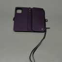 Defencase for iPhone 15 Magnetic Wallet Case Compatible with Magsafe with RFID Blocking Zipper & Card Holder for Women Men, PU Leather Strap Detachable Phone Case for iPhone 15 (6.1 inches), Purple