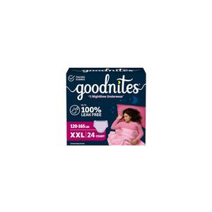 Goodnites Girls' Nighttime Underwear, Size XXL (120165 lbs), 24 Ct (2 Packs of 12),