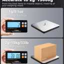 Atogou Upgraded Wireless Food Scale, 33lb/15kg Kitchen Scale with Detachable Display & Larger Platform, 0.1oz/1g, 9 Units, Counting Function, Stainless Steel, for Cooking, Baking, Shipping, Black