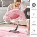 OLANLY Area Rugs for Living Room Bedroom, Machine Washable 4x5.9 ft Soft Fluffy Shaggy Bedside Rug, Indoor Floor Carpet for Kids Girls and Boys, Dorms, Nursery Rooms, Home Decor Aesthetic, Pink