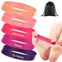 WinnerWhy Set of 5 Toe Stretcher Band Separator Spacer Bunion Correction Hallux Valgus Alignment Foot Stretcher Straightener Resistance Loop Yoga Exercise Foot Care with Carry Bag(Pink)