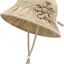WATAME Baby Sun Hat UPF 50+ Toddler Bucket Hats Cute Girls Wide Brim Kids Cotton Hat for Outdoor Infant Beach Essentials
