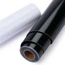 HTVRONT Permanent Vinyl Roll, 2 Rolls 12" x 14FT Glossy Black & White Permanent Adhesive Vinyl Compatible with Cricut Cutting Machine, Silhouette - Easy to Weed & Transfer