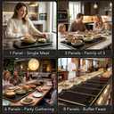 Electric Warming Tray for Buffet Party - 8 Panels Electric Glass Top Heating Plate, 8 Level Temp Control Easy Clean Surface Overheat Protection and Timer: for Busy Hosts Party Dinners and Holiday Meal