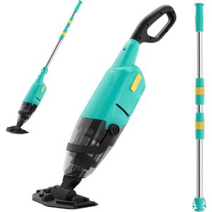 Pool Vacuum for Above Ground Pool  Rechargeable Cordless Pool Vacuum Cleaner with Telescopic Pole, 20Gal Powerful Suction, 90Min Run Time, Ideal for Spa, Hot Tub, Debris, Sand (Green)