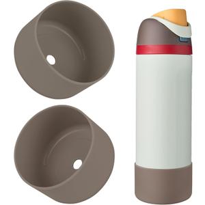2PCS Silicone Water Bottle Boot, Compatible with Owala 24oz, Protective Anti-Scratch & Anti-Dent No Noise Sleeve Cover for FreeSip/Twist/Flip Water Bottles (Boneyard, 24oz)