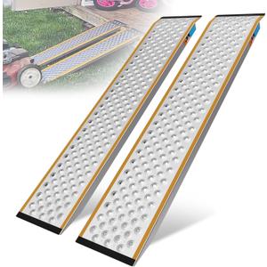 Aluminum Shed Ramp 2PC, 4' Long 8" Wide Loading Ramp for Riding Mower, 880 lbs Capacity for Lawn Mower, ATV, Motorcycle, Lightweight Sturdy Anti-Slip Ramps with Punch Plate Surface Aluminum Shed Ramp 2PC, 4' Long 8" Wide Loading Ramp for Riding Mower, 880 lbs Capacity for Lawn Mower, ATV, Motorcycle, Lightweight Sturdy Anti-Slip Ramps with Punch Plate Surface