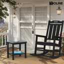 Patio Side Table, Outdoor HDPE Adirondack End Table for Patio,Outdoor Side Table for Backyard, Garden, Pool, Lawn,Black