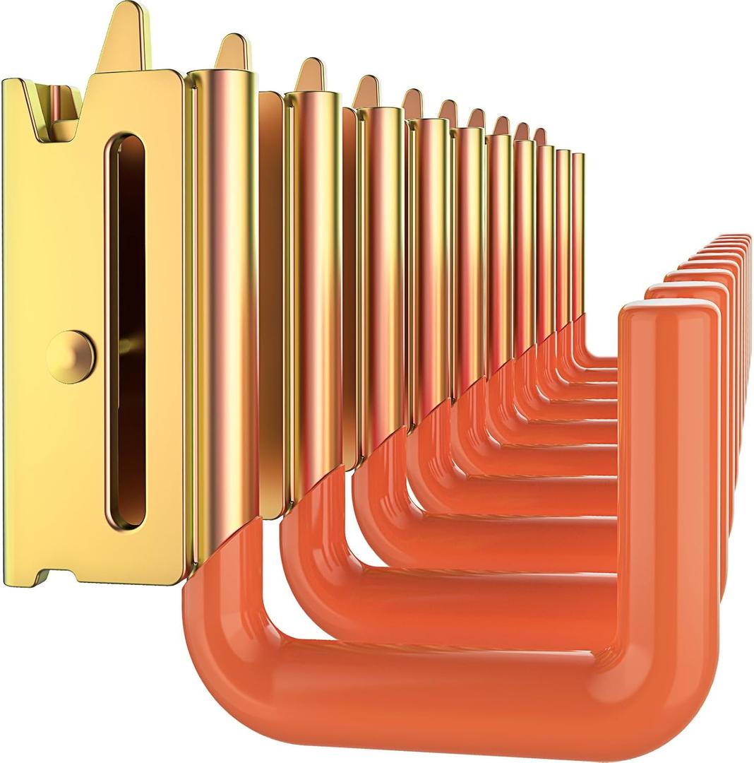 10 Pack E Track Large J Hooks,E-Track J Hanger for Trailer (2" Gold Hook) | Heavy Duty Steel E-Track/ X -Track J Hooks for Enclosed Trailer,Garage, Vans,Workshop,E Track Accessories