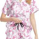 Womens Pajamas Set 2 Piece Satin Short Sleeved Pjs Button Notch Collar Loungewear Party Sleepwear Sets