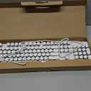 YSCP Typewriter Style Mechanical Gaming Keyboard RGB Backlit Wired with Blue Switch Retro Round Keycap 104 Keys Keyboard (White 104 Keys RGB)