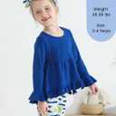 Kucnuzki Baby Girl Clothes Toddler Girl Outfit Ruffle Sleeve Shirt Floral Pant Set Fall Winter Clothing for Girl (Blue)