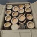 FUNSUEI 50 Pack Wooden Tea Light Candle Holders - 3 Sizes, Rustic Tealight Candle Holders for Dinning Party Room Decoration