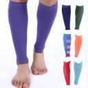 Doc Miller Compression Calf Sleeve for Men & Women  20-30mmHg Graduated Support for Running, Shin Splints, Calf Strain  Knee High, Small to 6XL Plus Size (Violet)
