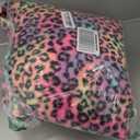 Colorful Leopard Print Faux Fur Pillow Covers 18x18Rainbow Cheetah Pillowcases Room DecorNeon Animal Print Throw Pillows Y2K Decorative for Girly Bedroom Sofa Couch Home