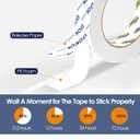 Double Sided Tape Heavy Duty White PE Foam Tape, 1 in X 16.5 Ft Mounting Tape Removable Strips Strong Weatherproof Adhesive Tape for Hanging Picture Poster, Carpets, Paint Wall No Damage, 2 Rolls