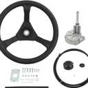 CARMOCAR 12ft Boat Steering Cable System,Outboard Rotary Kit with 13.5 Inch steering wheel,3/4" Tapered Shaft replacement for Marine Boat