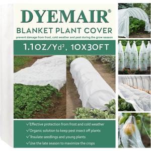Plant Covers Freeze Protection, 10Ft x 30Ft Frost Cloth Floating Row Covers, 1.1oz/yd Frost Cover Plants Blanket for Winter, Garden Fabric Plant Cover for Vegetables, Pest, Sun Protection