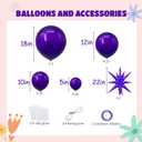 2 x 83Pcs Dark Purple Balloon Garland Kit with 2 Foil Star Balloons, 18/12/10/5 Inch Matte Purple Latex Balloons for Princess Birthday, Baby Shower, Bachelorette Party Decorations