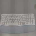 Logitech Wave Keys Wireless Ergonomic Keyboard with Cushioned Palm Rest, Comfortable Natural Typing, Easy-Switch, Bluetooth, Logi Bolt Receiver, for Multi-OS, Windows/Mac - Off White