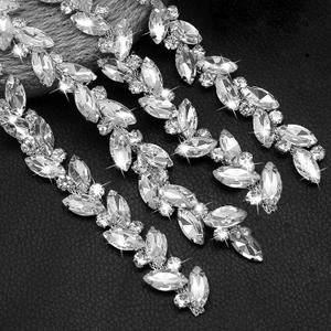 2 Yard Rhinestone Chain Trim Diamond Applique Embellishment for Wedding Party Decoration & Bridal Costume Embellishment Clothing Accessories (Silver)