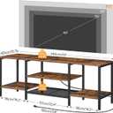 HOOBRO TV Stand with Power Outlets to 65 Inches, TV Console Table with Open Storage Shelves, Industrial Media Entertainment Center for Living Room Bedroom, Rustic Brown and Black BF40DS01, 55 Inch
