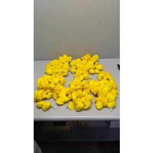 5 PC - 4.5 Feet Marigold Garlands Halloween Diwali Pooja Indian/American Wedding Party Mantle Decorations Faux Artificial Floral Strings Christmas Fall Festival Spring Bush Floral Decor - Lemon Yellow