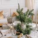 30 Pcs Artificial Pine Branches, Christmas Green Plants Branch Faux Greenery Stem Fake Pine Picks for Garland Wreath Christmas Craft Supplies and Home Garden Decor