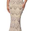 Women Off Shoulder Sequin Mermaid Evening Dress Lace Up Back Formal Gown Beaded Bodycon Prom Dress Party Wedding Guest, Large