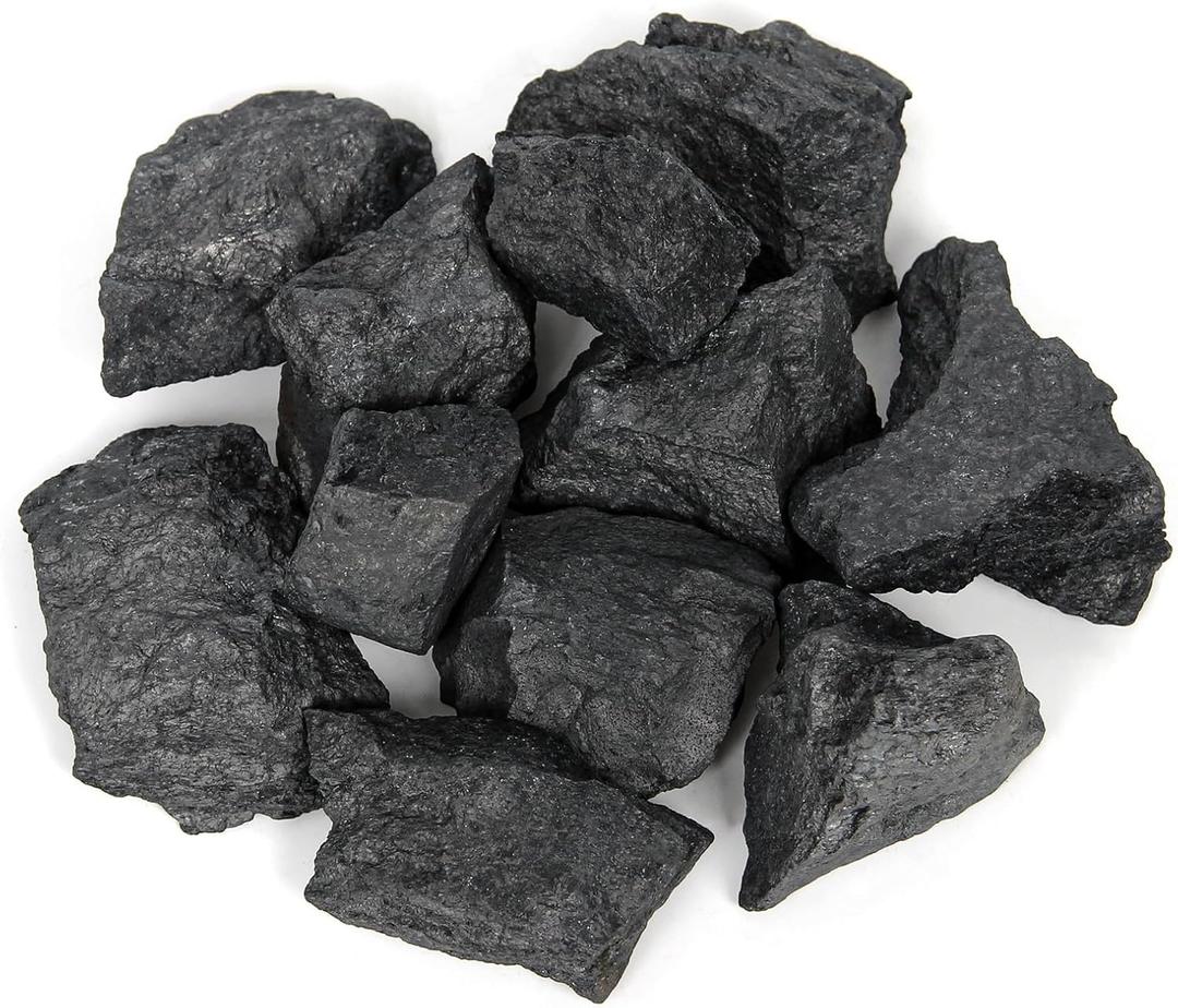 1.1lb Bulk Raw Shungite Rough Crystal- Natural Shungite Stone Raw Stones Crystal for Tumbling, Fountain Rocks, Decoration, Polishing, Wire Wrapping, Wicca & Reiki Crystal Healing