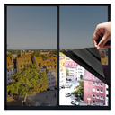 One Way Privacy Window Film,Premium PET Material,Daytime Reflective Heat Control Anti UV Door Sticker,Window Tint for Home Office Living Room,Cosmic Black,23.6 Inch x 6.5 Feet pack of 3