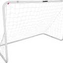 Franklin Sports Competition Soccer Goals - Backyard Portable Steel Soccer Goals - Adult + Youth Soccer Goal with Net + Ground Stakes Included - Multiple Sizes + Colors (White)