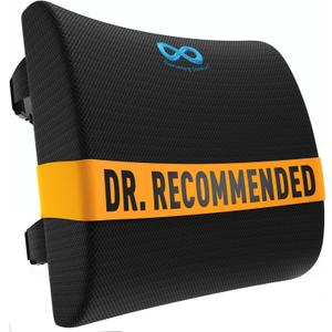 Everlasting Comfort Lumbar Support Pillow for Car Seat - Memory Foam Back Cushion for Car, Chair, Couch - Lumbar Pillow Promotes Better Posture, Back Pain Relief - Ideal for Gaming and Desk Chairs (Black)