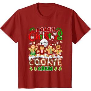 Nana's Christmas Cookie Crew Funny Baking Baker Group T-Shirt. Kids 8