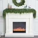 6ft Double Fullness Christmas Cedar Garland Artificial Realistic Thick Soft Green Faux Winter Greenery Pine Garlands for Fireplace Mantel Table Doorframe Indoor Outdoor Xmas Holiday Decoration