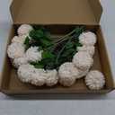 Floweroyal 24pcs Artificial Chrysanthemum Ball Flowers, Fake Mums Silk Hydrangea Bridal Wedding Bouquet for Home Garden Party Office Coffee House Decoration (White)